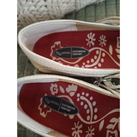 Aetrex Mary Jane Beige Leather Round Toe Hook Loop Strap Shoes Size US 7.5 - Picture 5 of 6